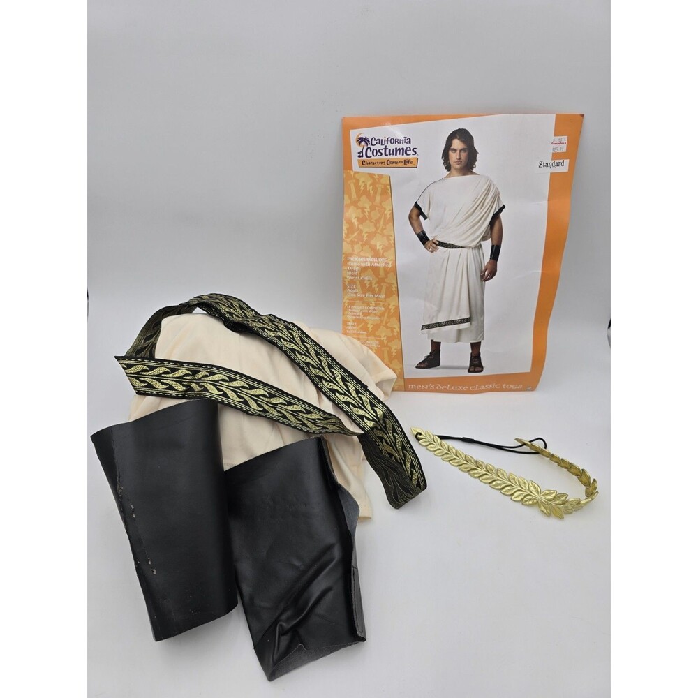California‎ Costumes Men’s Deluxe Classic Toga Tunic With Headband Halloween